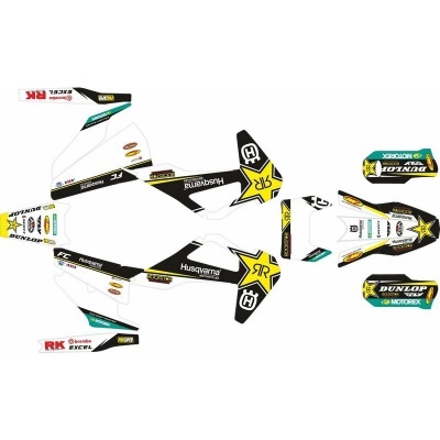 Kit Autocolantes Completo Rockstar Husqvarna FE/TE 2020-23 Branco