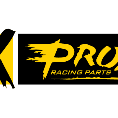 Logo PROX RACING PARTS amarelo e preto com símbolo X