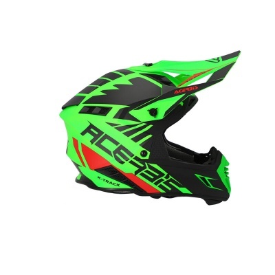 Capacete integral para motocross Acerbis em preto e verde neon