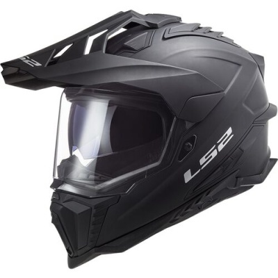 Capacete de motocicleta integral LS2 preto fosco com viseira transparente