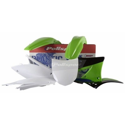 Conjunto de peças plásticas para mota em verde e branco