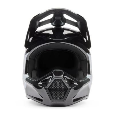 Capacete integral preto e cinza com interior almofadado e ventilação