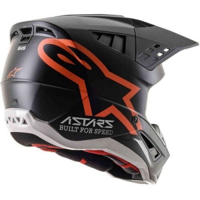 Capacete Alpinestars S-M5 Compass Preto/Laranja Fluor mate