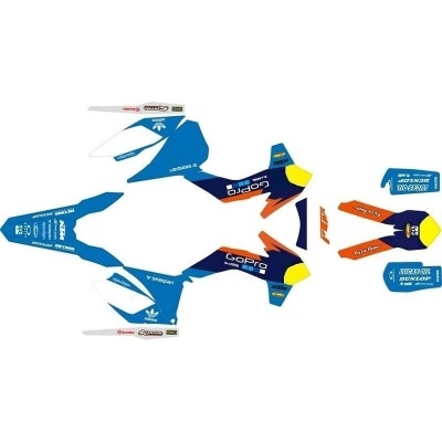 Autocolantes coloridos para mota com logos GoPro, RED BULL e KTM