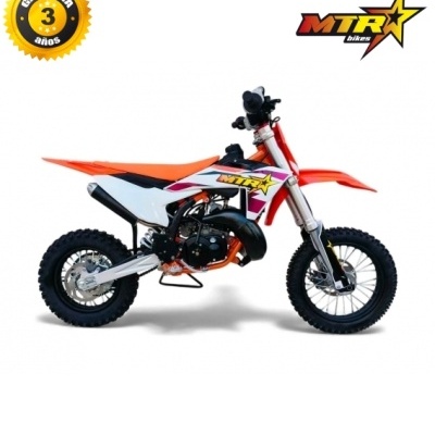 Motocross MTR Bikes laranja, branco e preto com selo garantia 3 años