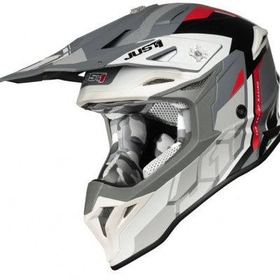 Capacete JUST1 J39 Reactor Branco/Cinza