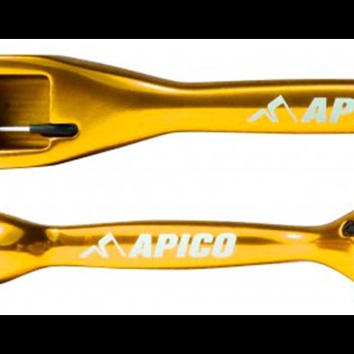 Par de alavancas douradas APICO com molas e componentes expostos