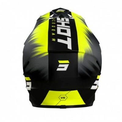 Capacete de ciclismo preto e amarelo com texto Shot Race Gear