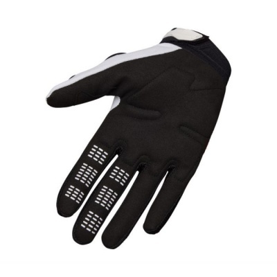 Luvas pretas com detalhes brancos e pontas dos dedos em borracha
