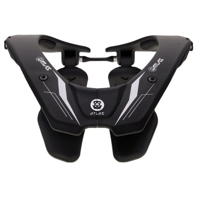 Colete protetor preto ATLAS com gráficos brancos para desportos