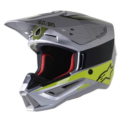 Capacete Alpinestars S-M5 Bond Prata/Verde