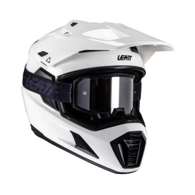 Capacete Leatt Adventure 8.5 Branco com oculos