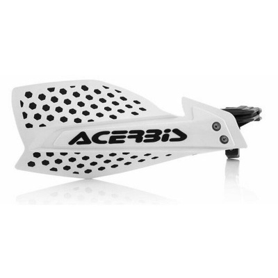 Protetor de mão para moto branco da Acerbis com detalhes pretos e parafusos