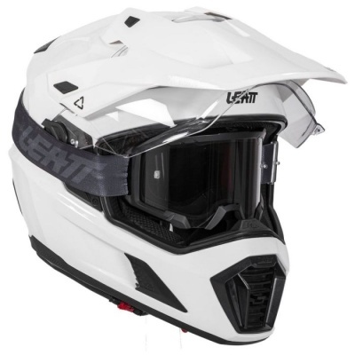 Capacete Leatt Adventure 8.5 Branco com oculos