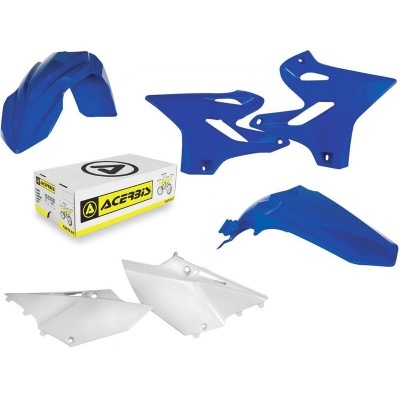 Peças plásticas para mota em azul e branco da marca ACERBIS com caixa