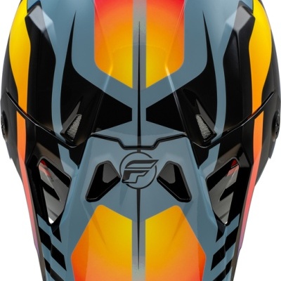 Capacete de motocross colorido com logótipo FLY na frente