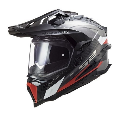 Capacete LS2 MX701 C Explorer Focus Titanio/Vermelho