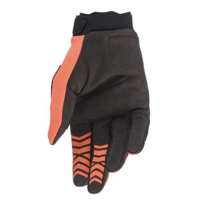 Luva têxtil desportiva preta e vermelha com padrões nos dedos