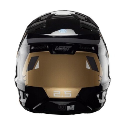 Capacete mota preto e dourado com viseira