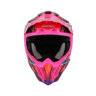 Capacete de motocross Acerbis colorido com interior acolchoado