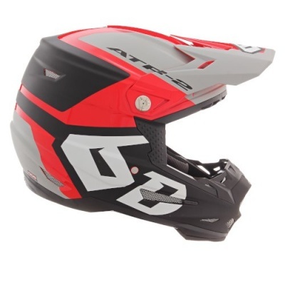 CAPACETE 6D ATR-2 Helo Vermelho Cinza