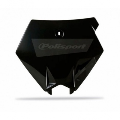 Placa frontal preta para mota com logo Polisport