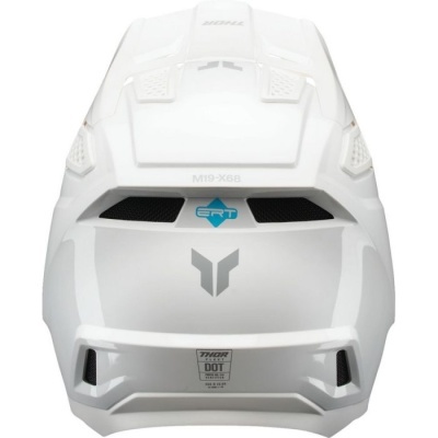 Capacete branco para motocross com logótipos CRT e THOR, modelo M19-X68