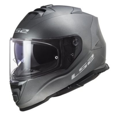 Capacete integral preto e cinzento com viseira transparente