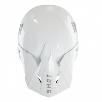 Capacete branco da marca S.H.O.T. com design angular