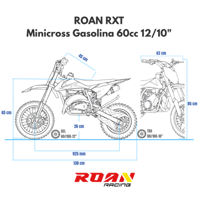 PitBike 60cc Roan RXT 12"/10" Amarelo