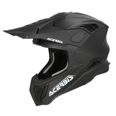 Capacete integral de motocross preto com marca ACERBIS