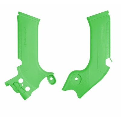 Duas metades plásticas verdes texturizadas com buracos circulares