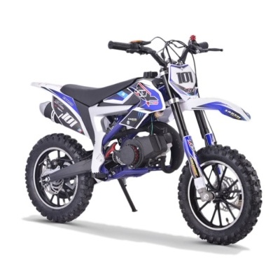 Motocross infantil azul, branco e preto com número 101