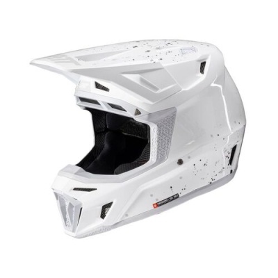 capacete integral branco com detalhes em preto e forro preto