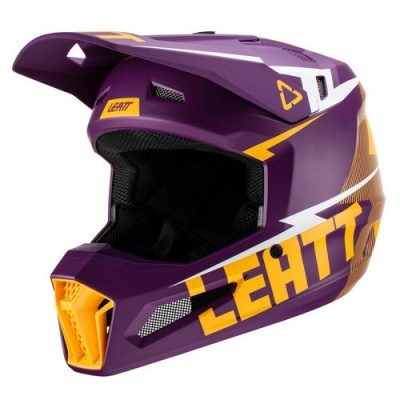 Capacete Leatt 3.5 kit com óculos purpura