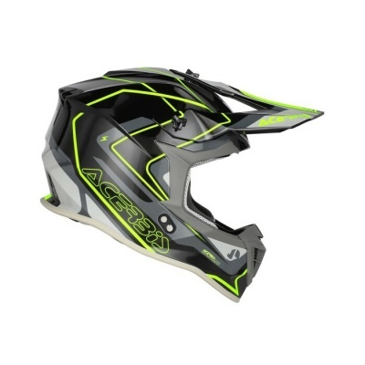 Capacete de motocross preto com verde fluorescente Acerbis