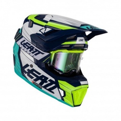 Capacete Leatt 7.5 2023 Azul  Com Oculos