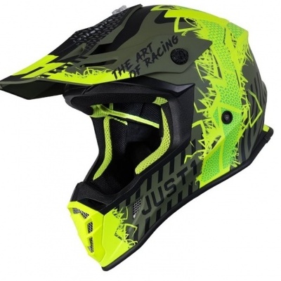 Capacete JUST1 J38 Mask amarelo/verde