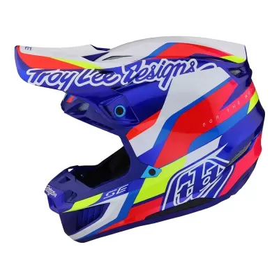 Capacete integral colorido para motocross com grafismos e texto Troy Lee Designs