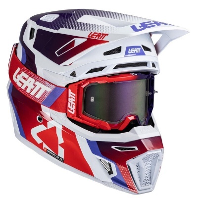 Capacete Leatt 8.5 Branco / Vermelho Com Oculos