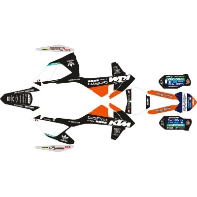 Conjunto de autocolantes para mota em várias cores com logos KTM e GoPro
