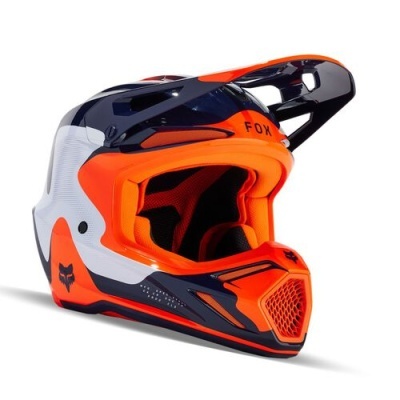 Capacete Fox V3 Revise Navy/Laranja