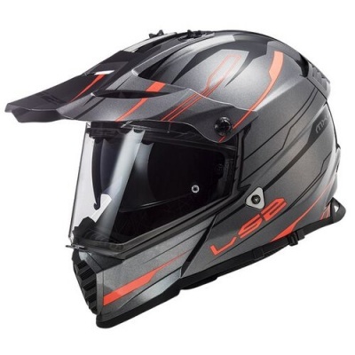 Capacete LS2 Pioneer EVO Evolve MX436 Titanio Laranja