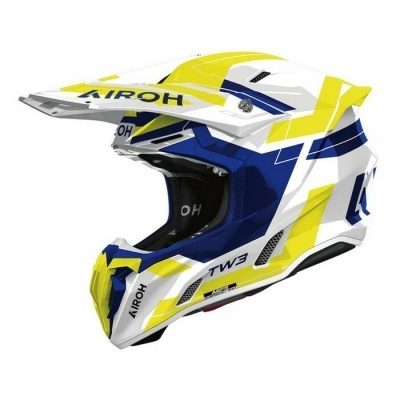 Capacete Airoh Twist 3 Dynasty Azul Amarelo