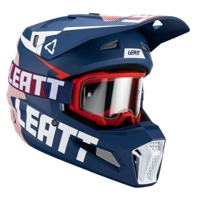 Capacete Leatt 3.5 kit com óculos Vermelho/Azul