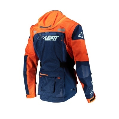 Casaco desportivo Leatt azul e laranja com bolsos e fechos