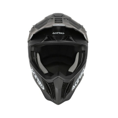 Capacete integral preto fosco com texto ACERBIS branco