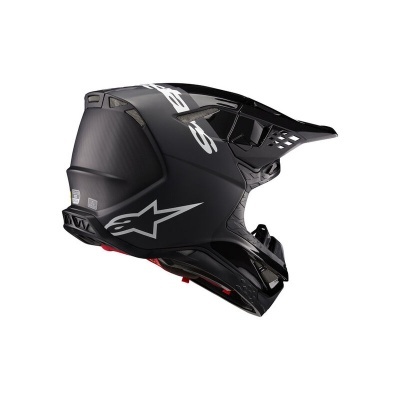 Capacete integral preto para motocross com logótipo Alpinestars