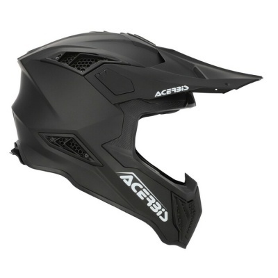 Capacete integral preto mate com logotipos ACERBIS