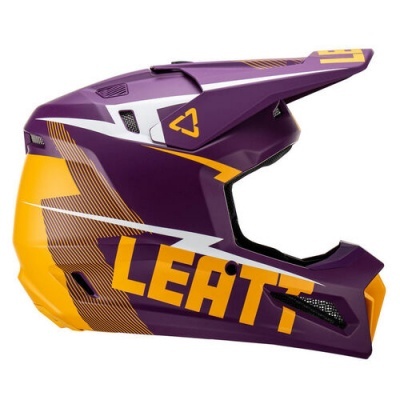 Capacete Leatt 3.5 kit com óculos purpura